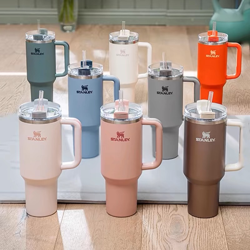Celebrities love the ultra-popular Stanley tumbler—an insulated, straw-equipped cup perfect for iced coffee and adventures.